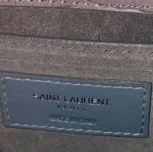 YSL SUNSET Medium Croc black Crossbody Brand New - Picture 10 of 12